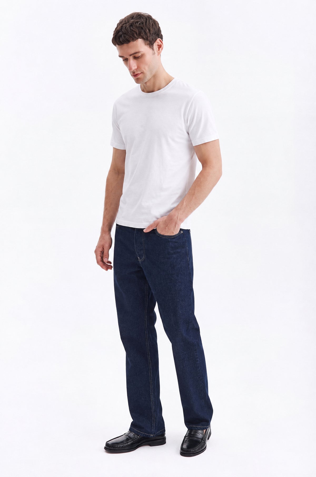 KISA KOL REGULAR FIT BEYAZ T-SHIRT - 2
