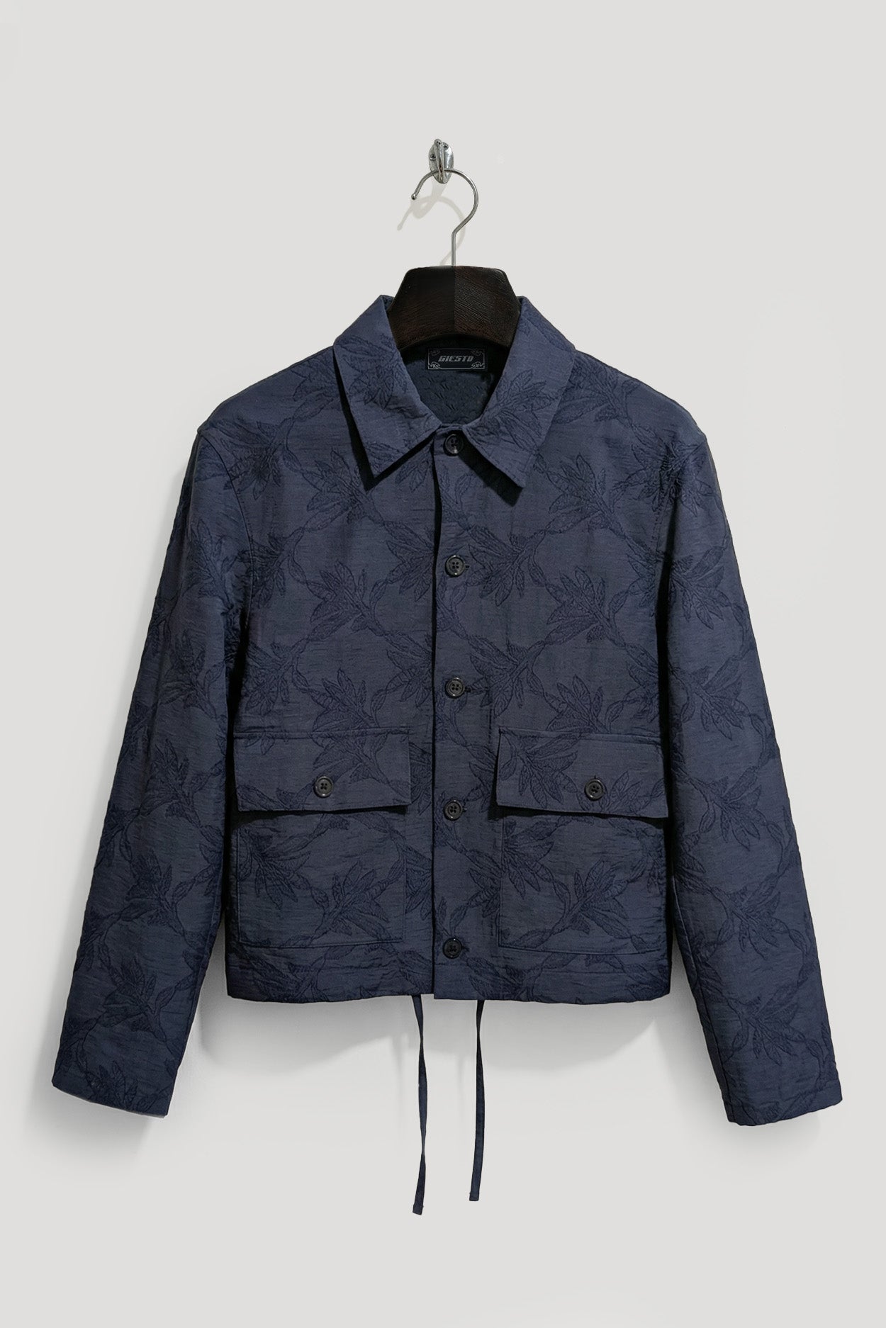 DESENLİ LACİVERT İNCE CEKET