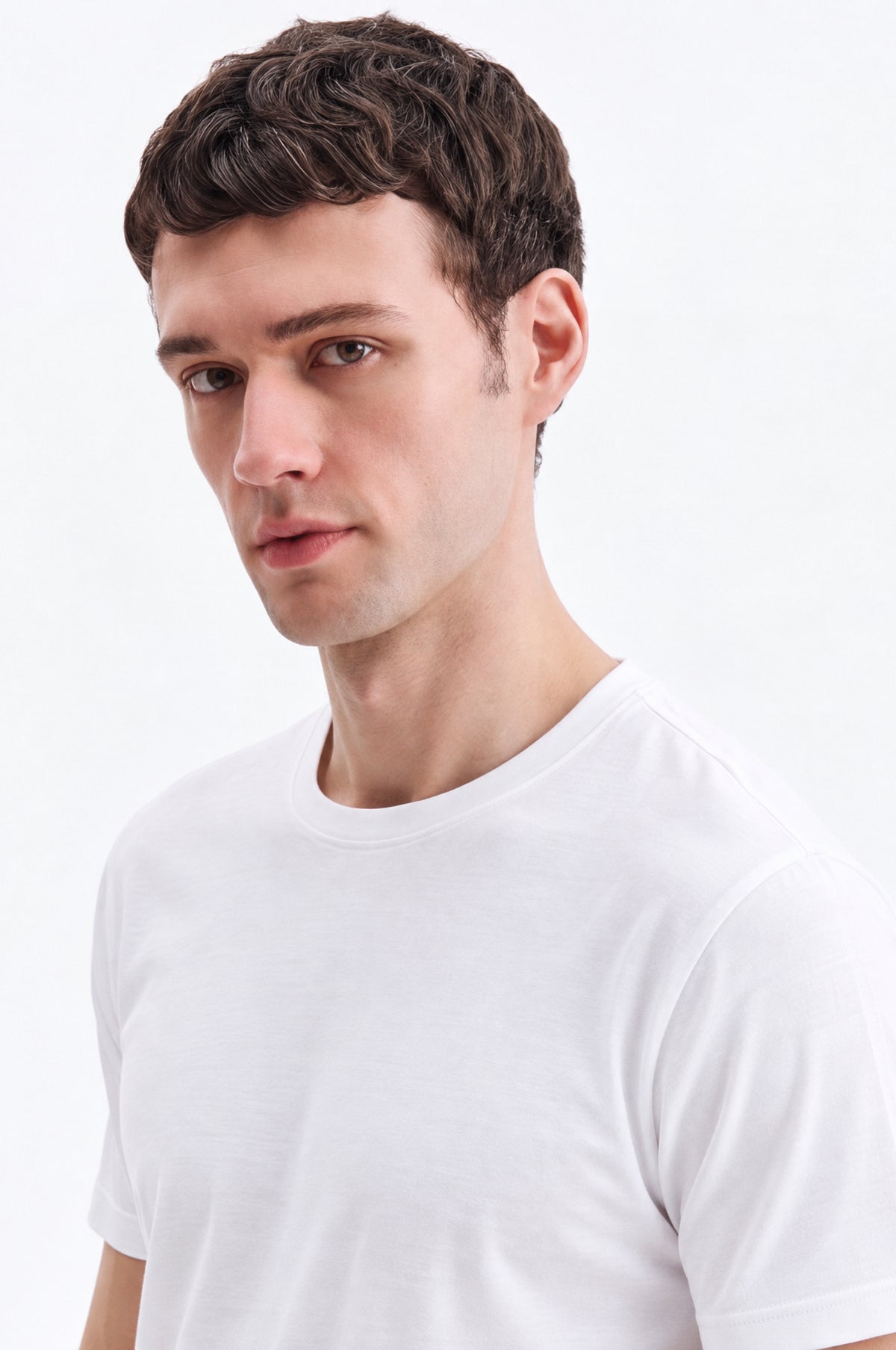 KISA KOL REGULAR FIT BEYAZ T-SHIRT - 1