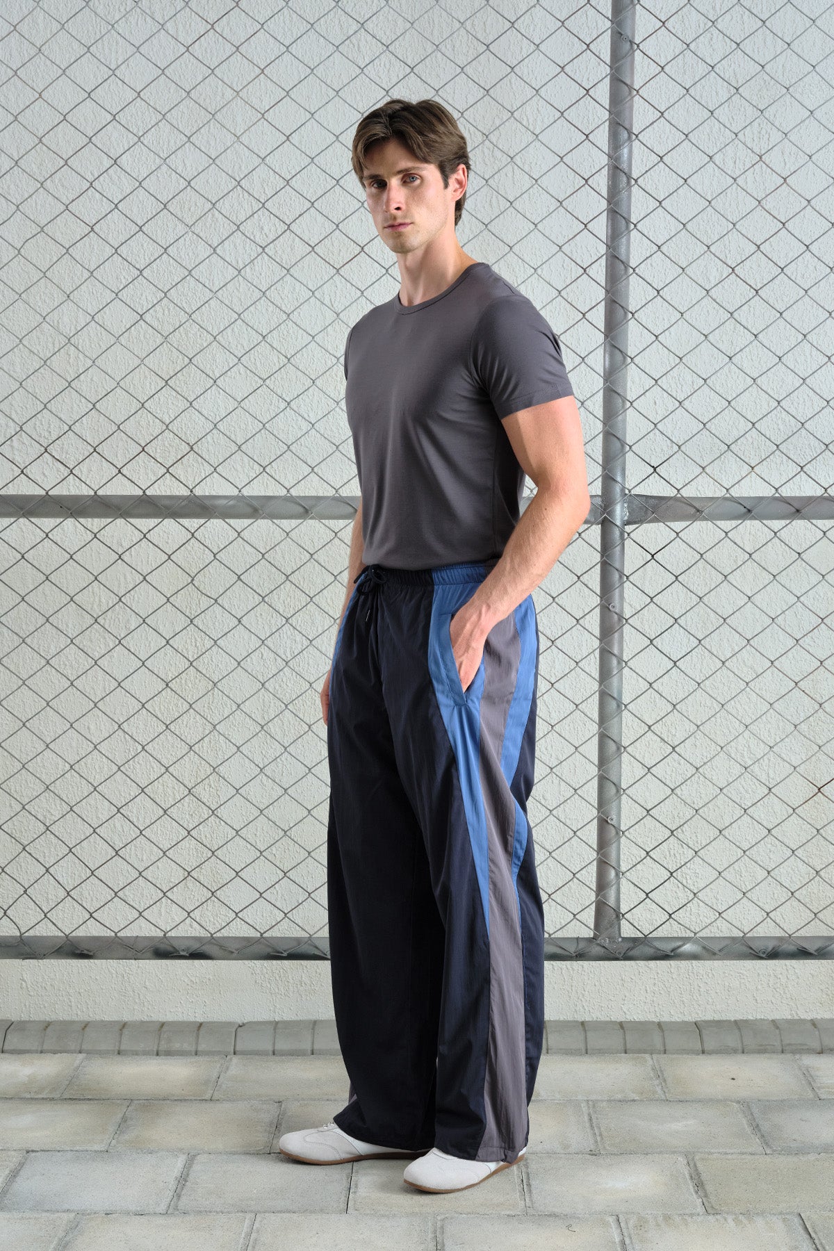 PARÇALI JOGGER LACİVERT PANTOLON