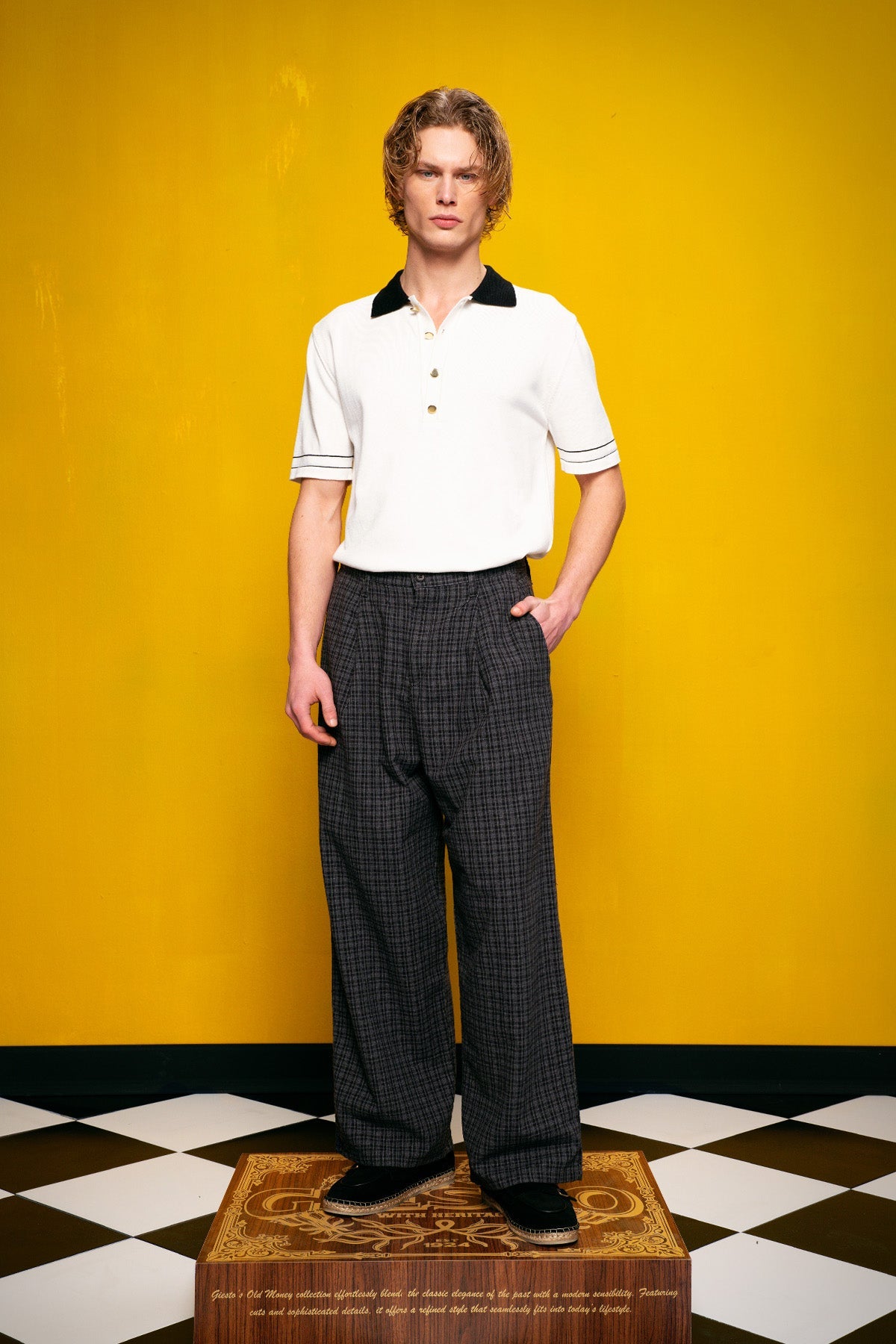 GOLD DÜĞMELİ POLO YAKA BEYAZ T-SHIRT GIESTO