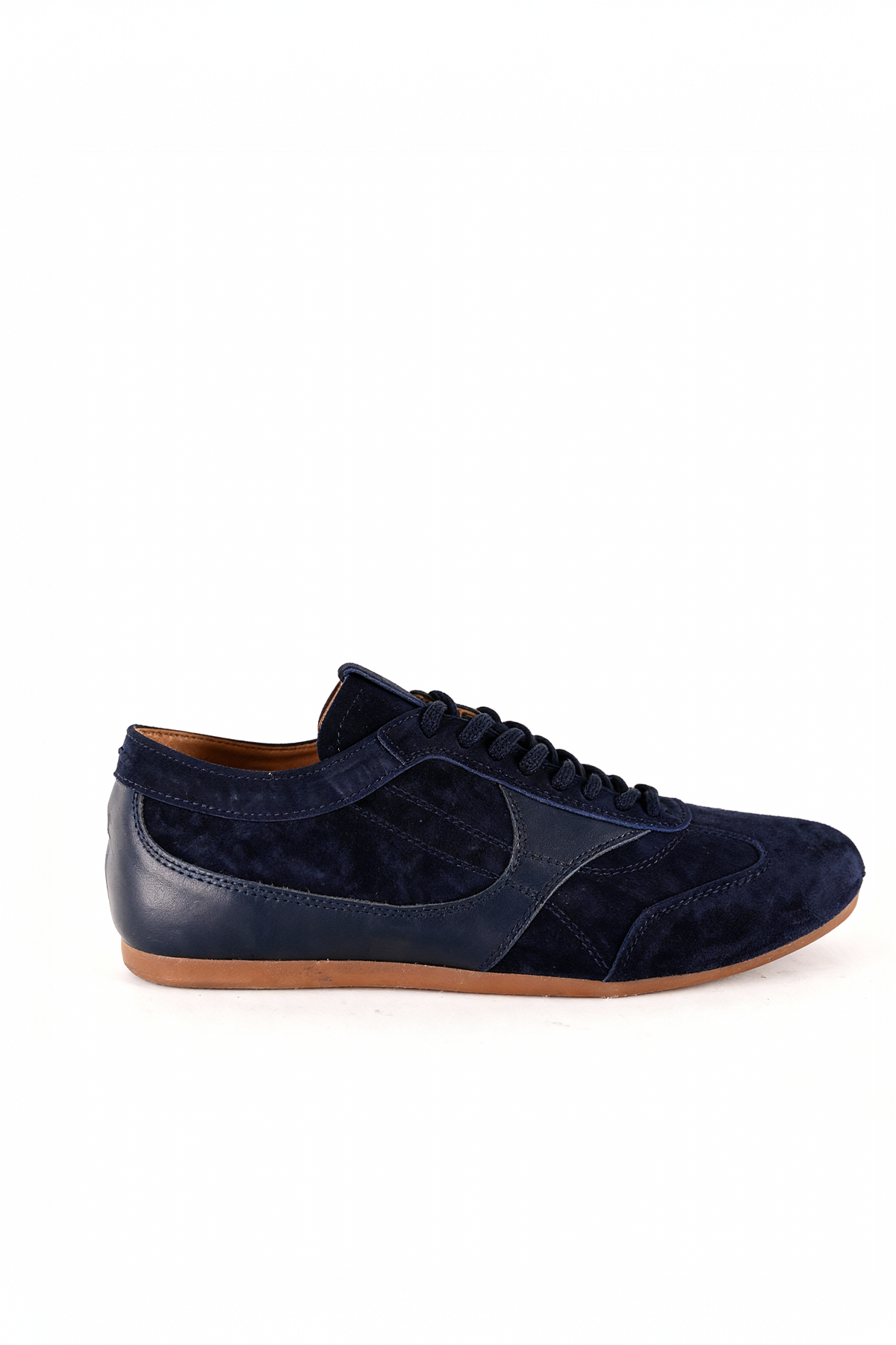 NAVY PATCHWORK LEATHER SHOES