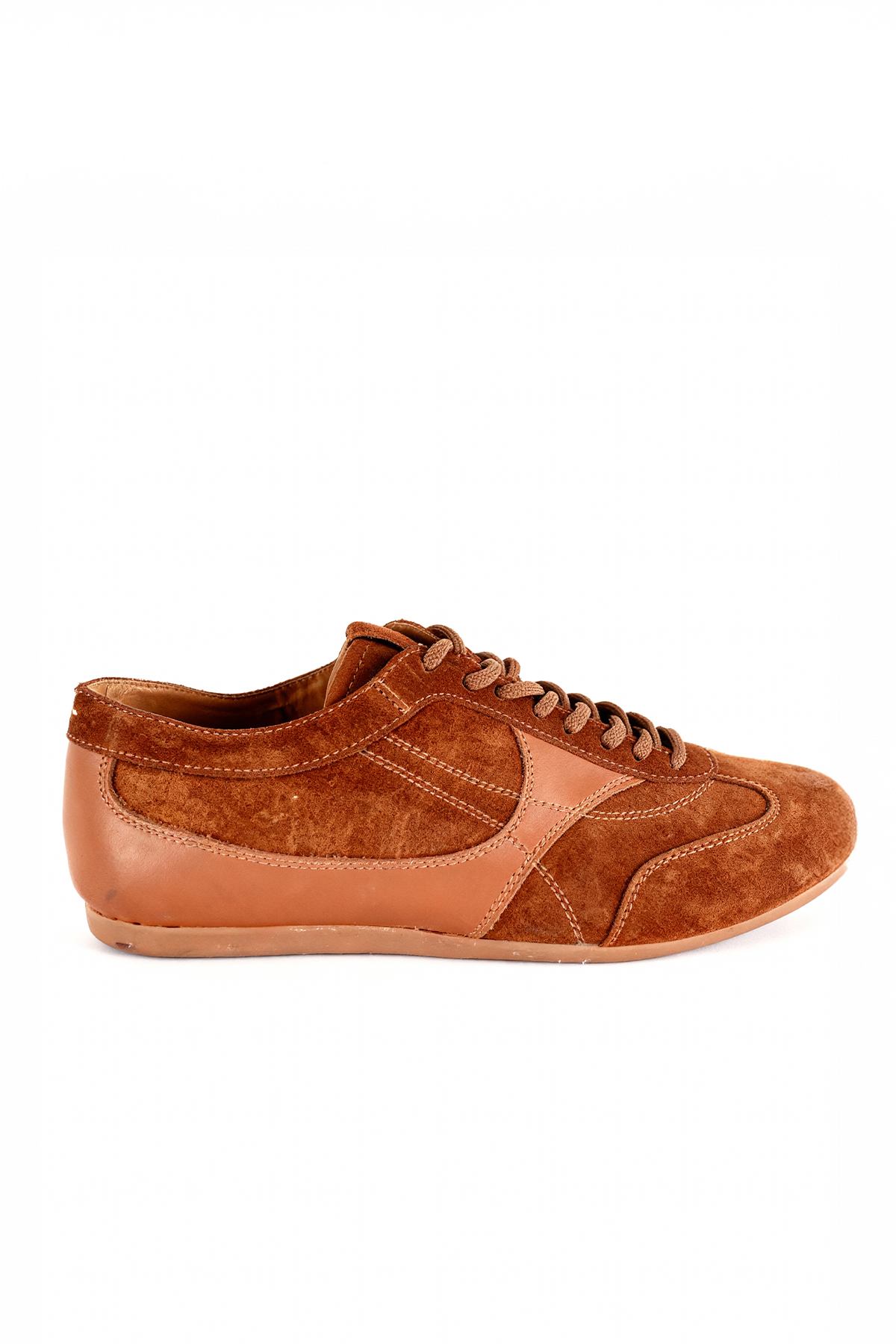 SEGMENTED TAN LEATHER SHOES