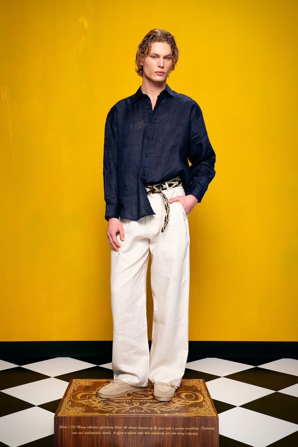100% LINEN BEIGE TROUSERS