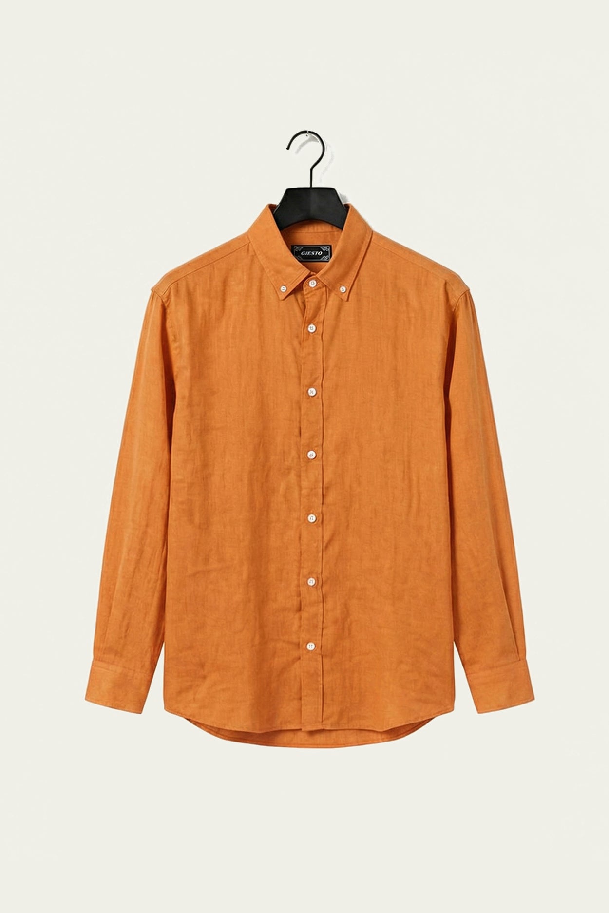 OVERSIZE DRAPED ORANGE FRESH LINEN SHIRT