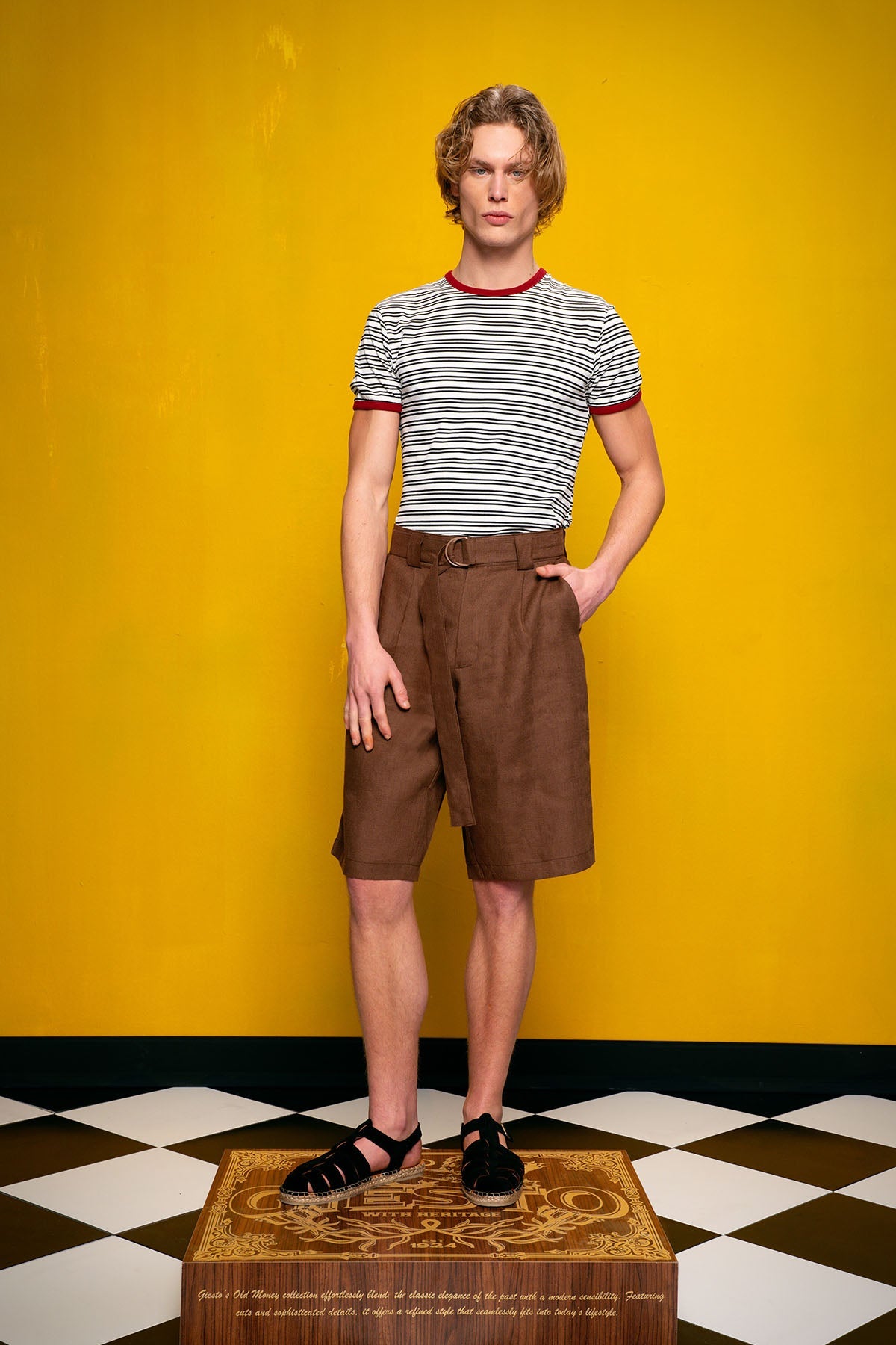 100% LINEN BROWN SHORTS