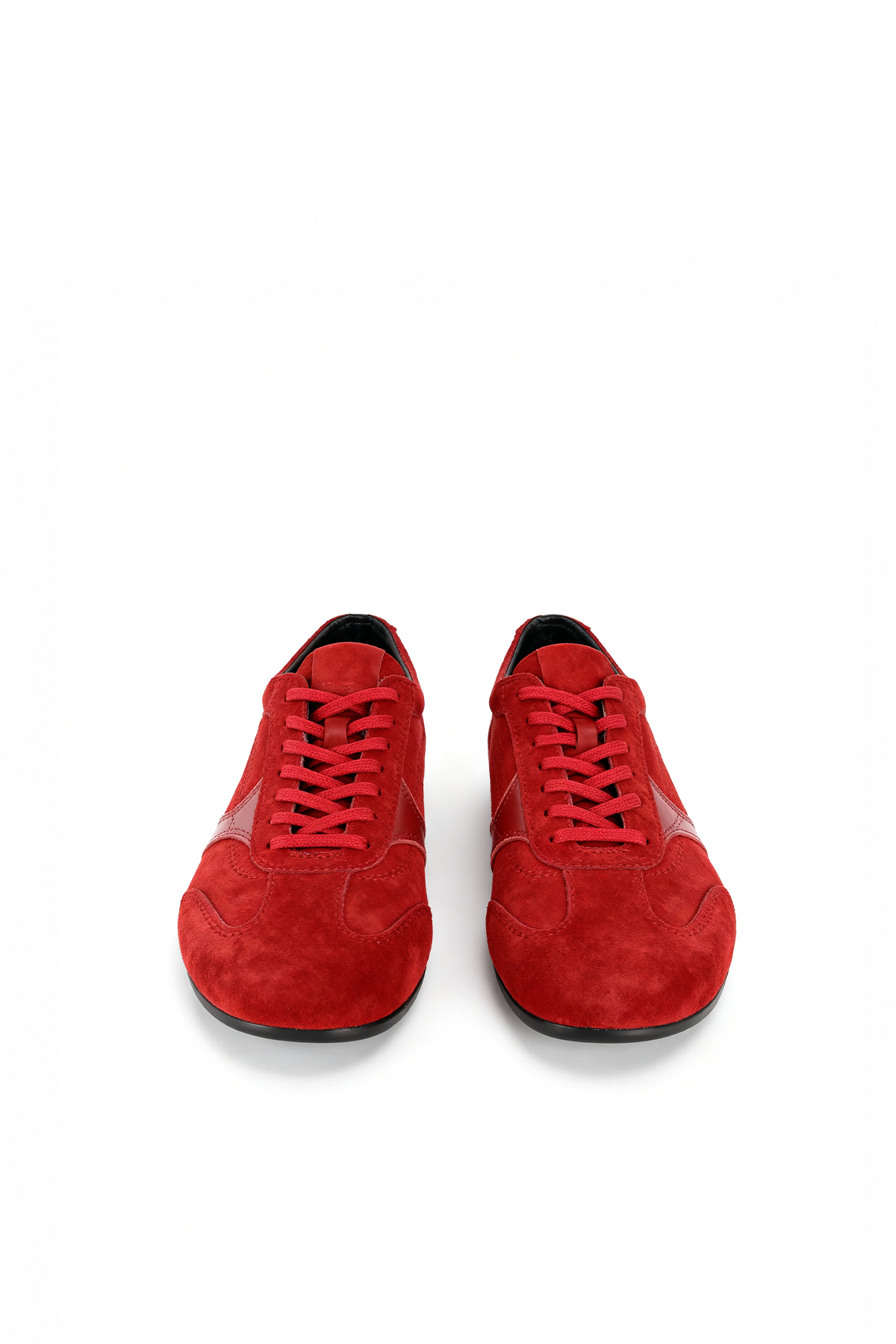 SEGMENTED LEATHER RED SHOES