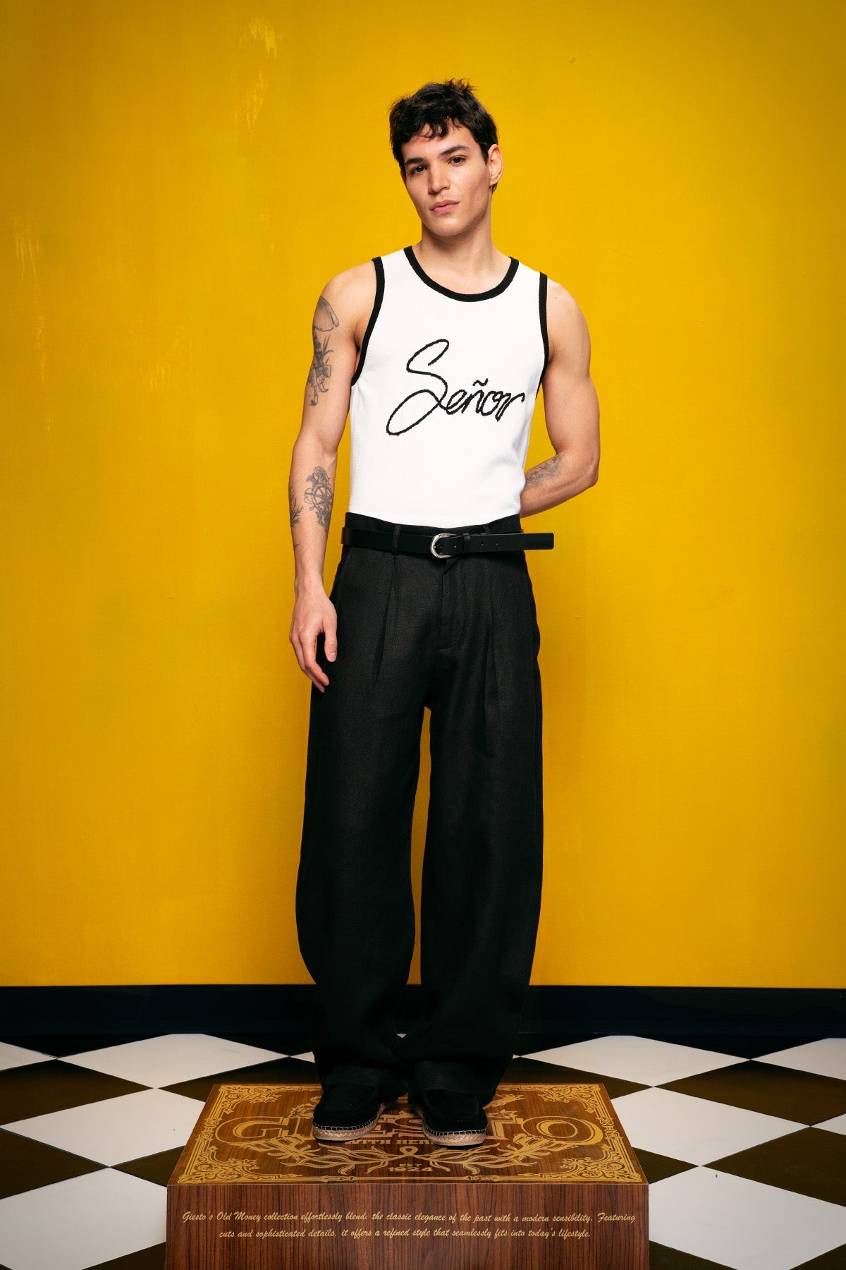 TRİKO KOLSUZ BEYAZ  T-SHIRT GIESTO