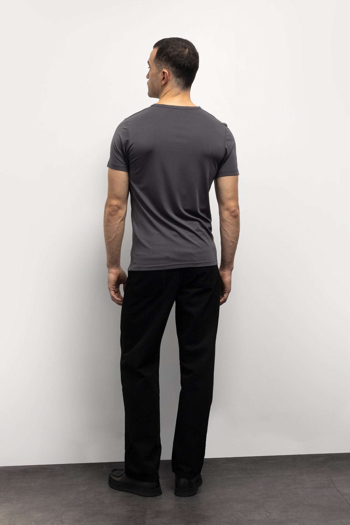 DAR KESİM T-SHIRT - ANTRASİT - T-SHIRT