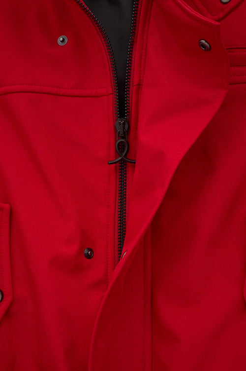 STAND COLLAR LINING FLEECE-LINED RED TECHNICAL JACKET - 4