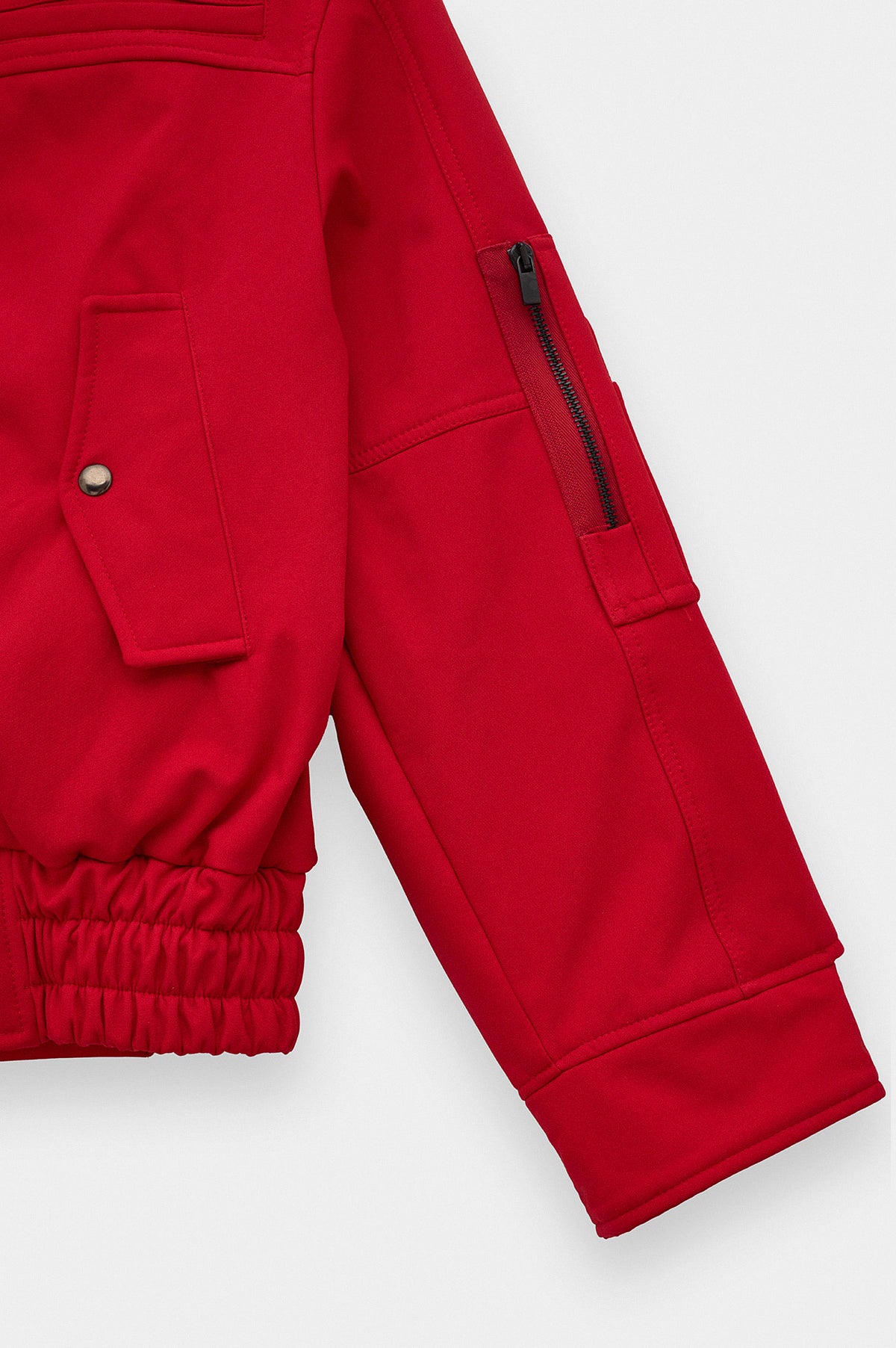 STAND COLLAR LINING FLEECE-LINED RED TECHNICAL JACKET - 5