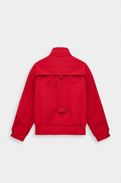 STAND COLLAR LINING FLEECE-LINED RED TECHNICAL JACKET - 6
