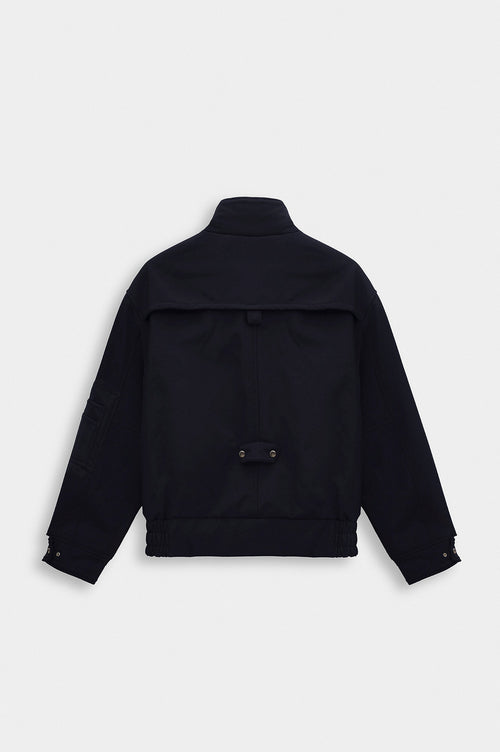 STAND COLLAR LINING FLEECE-LINED NAVY TECHNICAL JACKET - 4