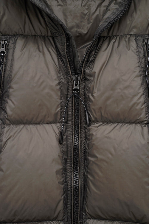 GOOSE DOWN TRANSPARENT KHAKI PUFFER JACKET - 2