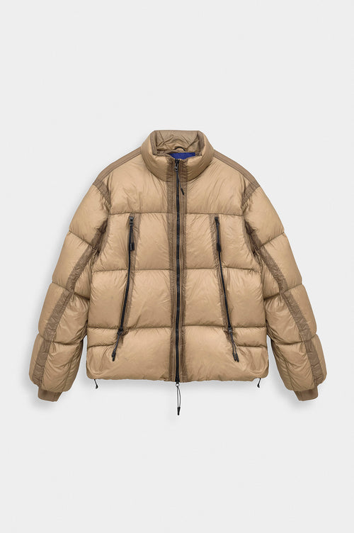 GOOSE DOWN TRANSPARENT BEIGE PUFFER JACKET - 7