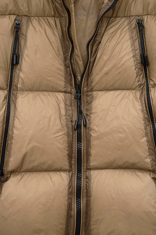 GOOSE DOWN TRANSPARENT BEIGE PUFFER JACKET - 8