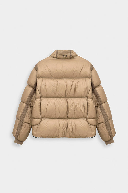 GOOSE DOWN TRANSPARENT BEIGE PUFFER JACKET - 10