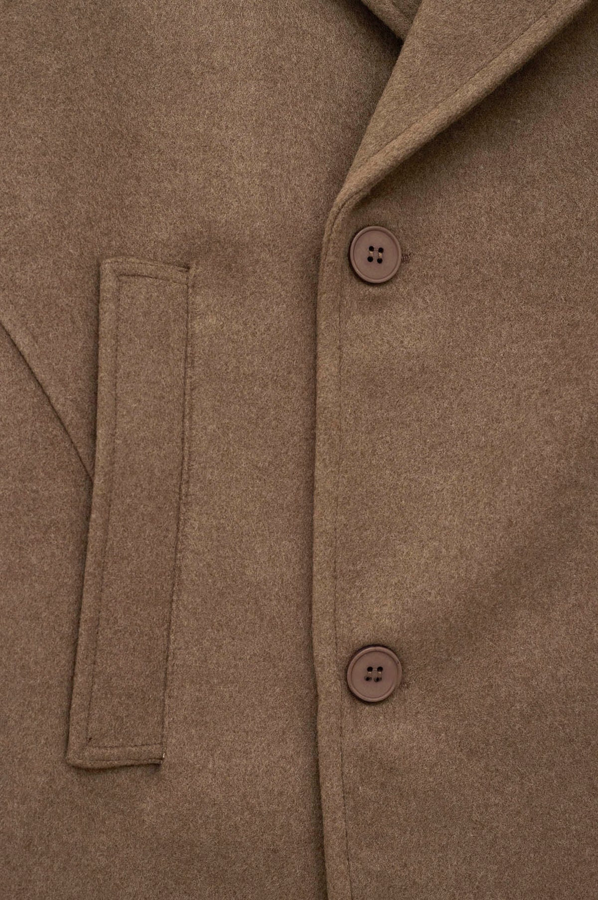 SHORT MELTON TAUPE COAT - 5