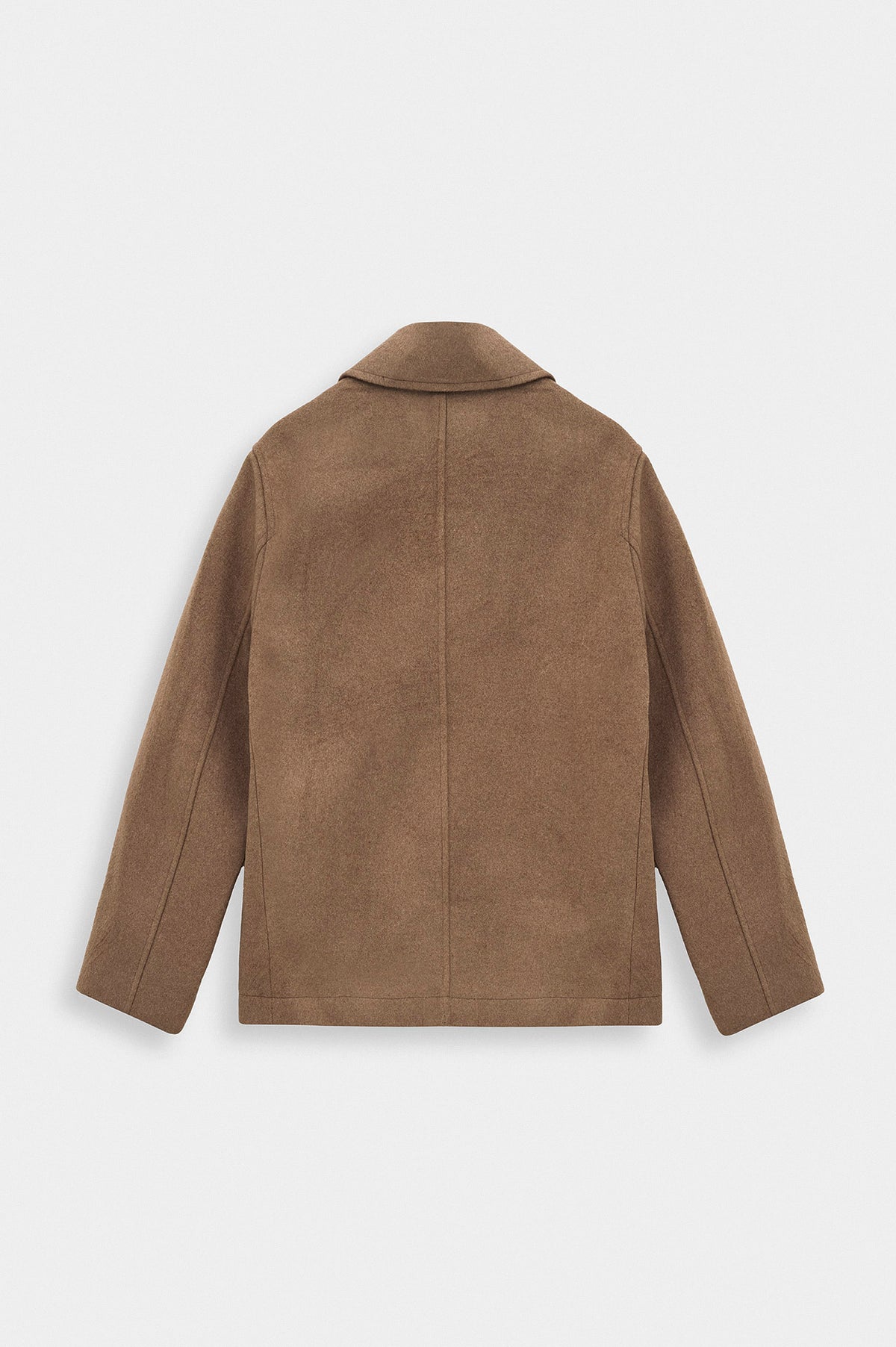 SHORT MELTON TAUPE COAT - 6