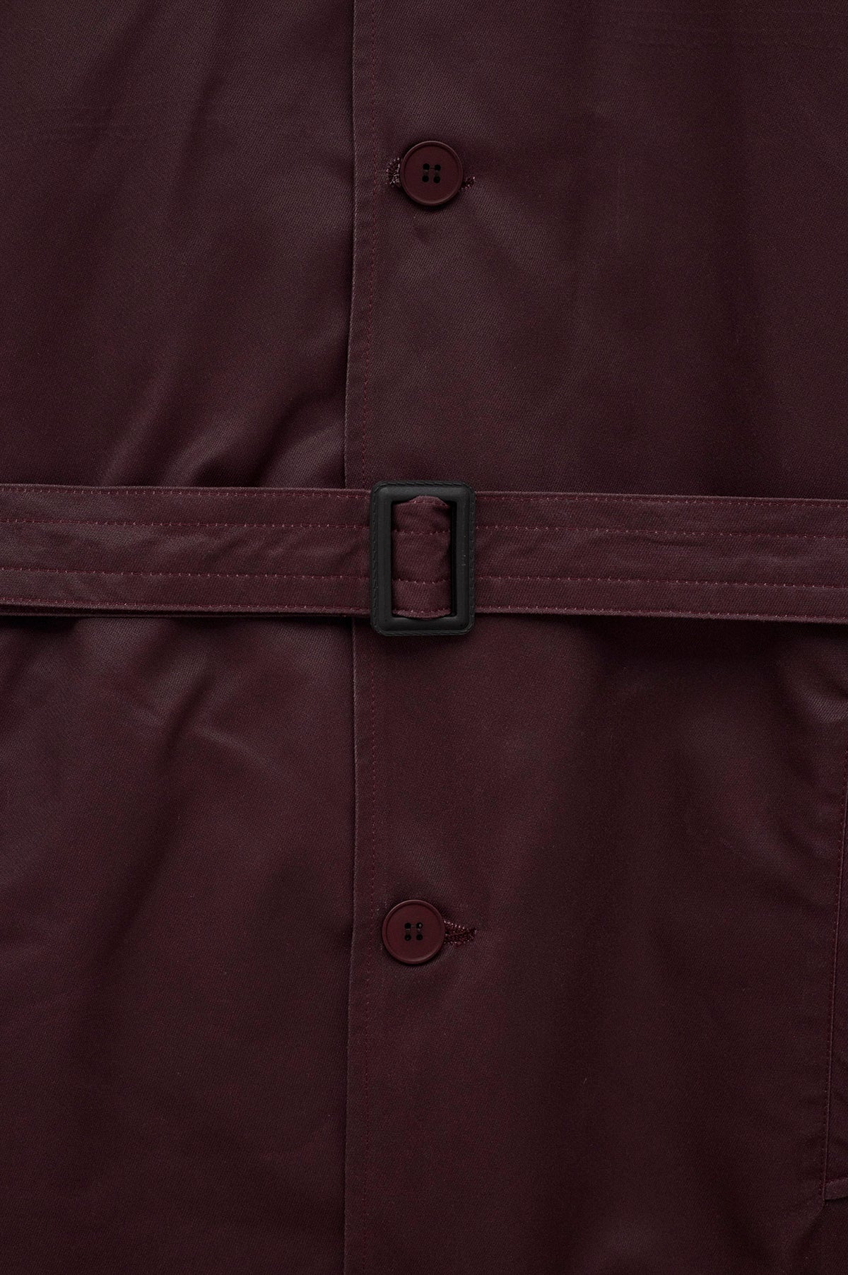 BELTED WAX-COATED BURGUNDY TRENCH COAT - 6