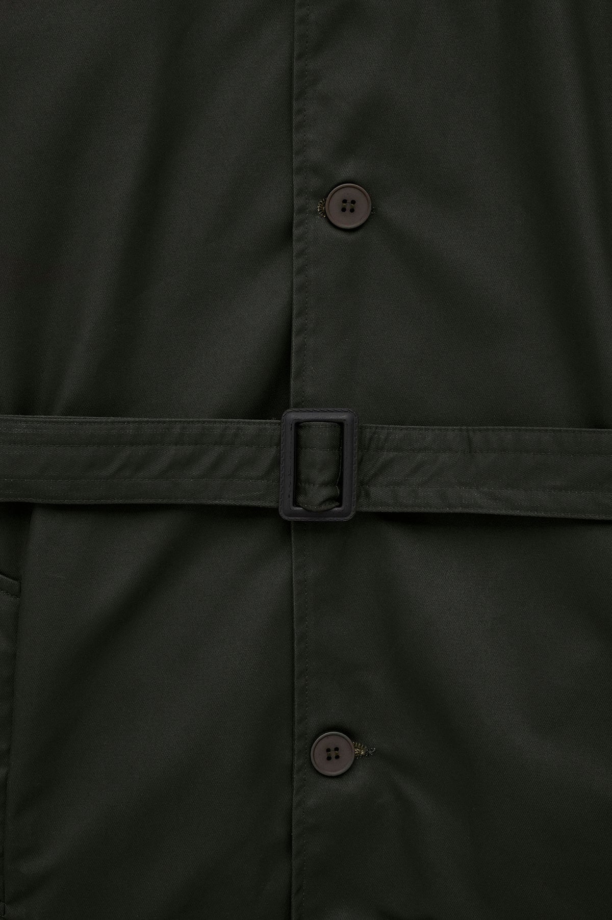BELTED WAX-COATED KHAKI TRENCH COAT - 2