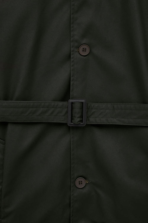 BELTED WAX-COATED KHAKI TRENCH COAT - 2