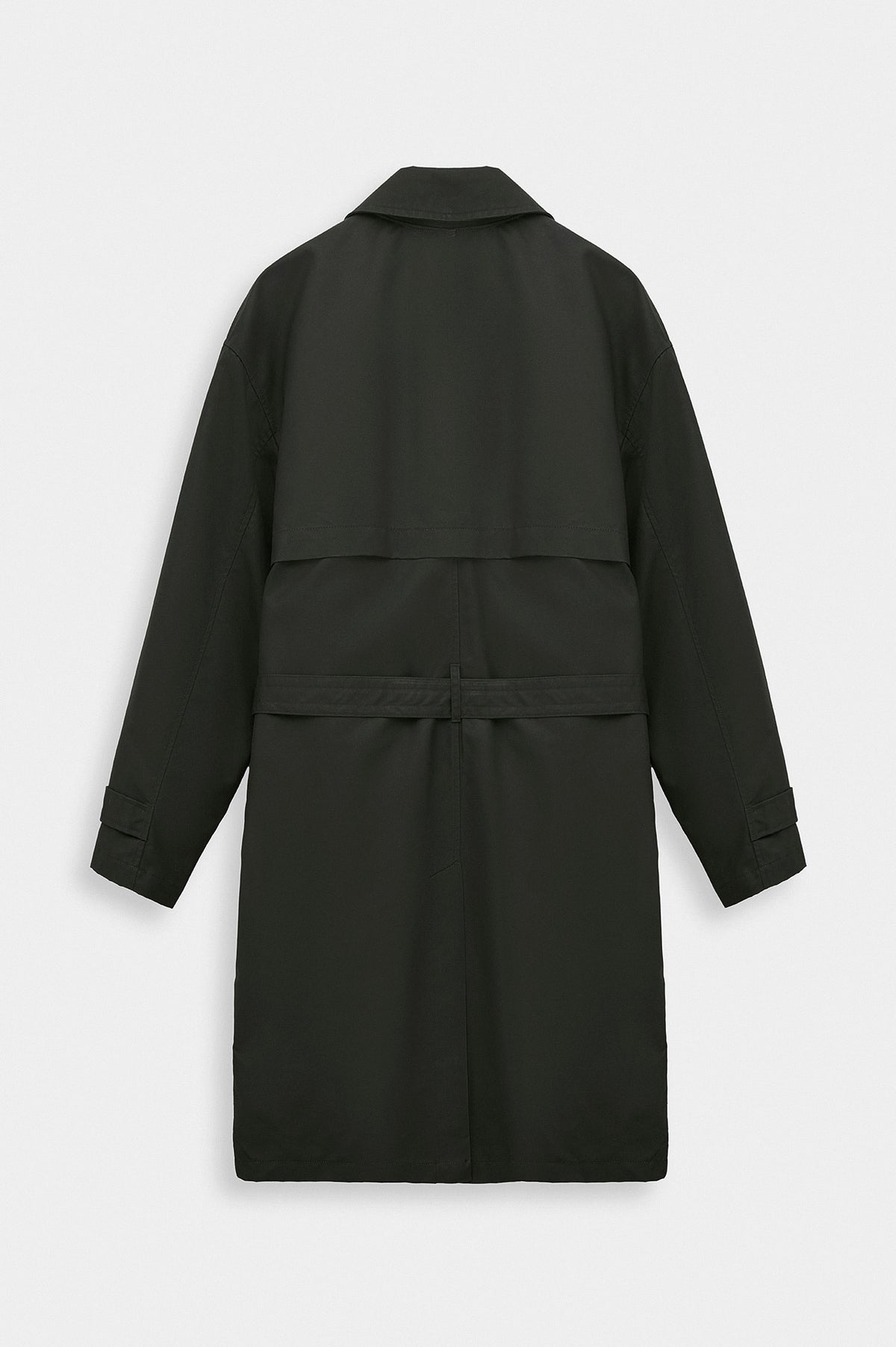 BELTED WAX-COATED KHAKI TRENCH COAT - 4