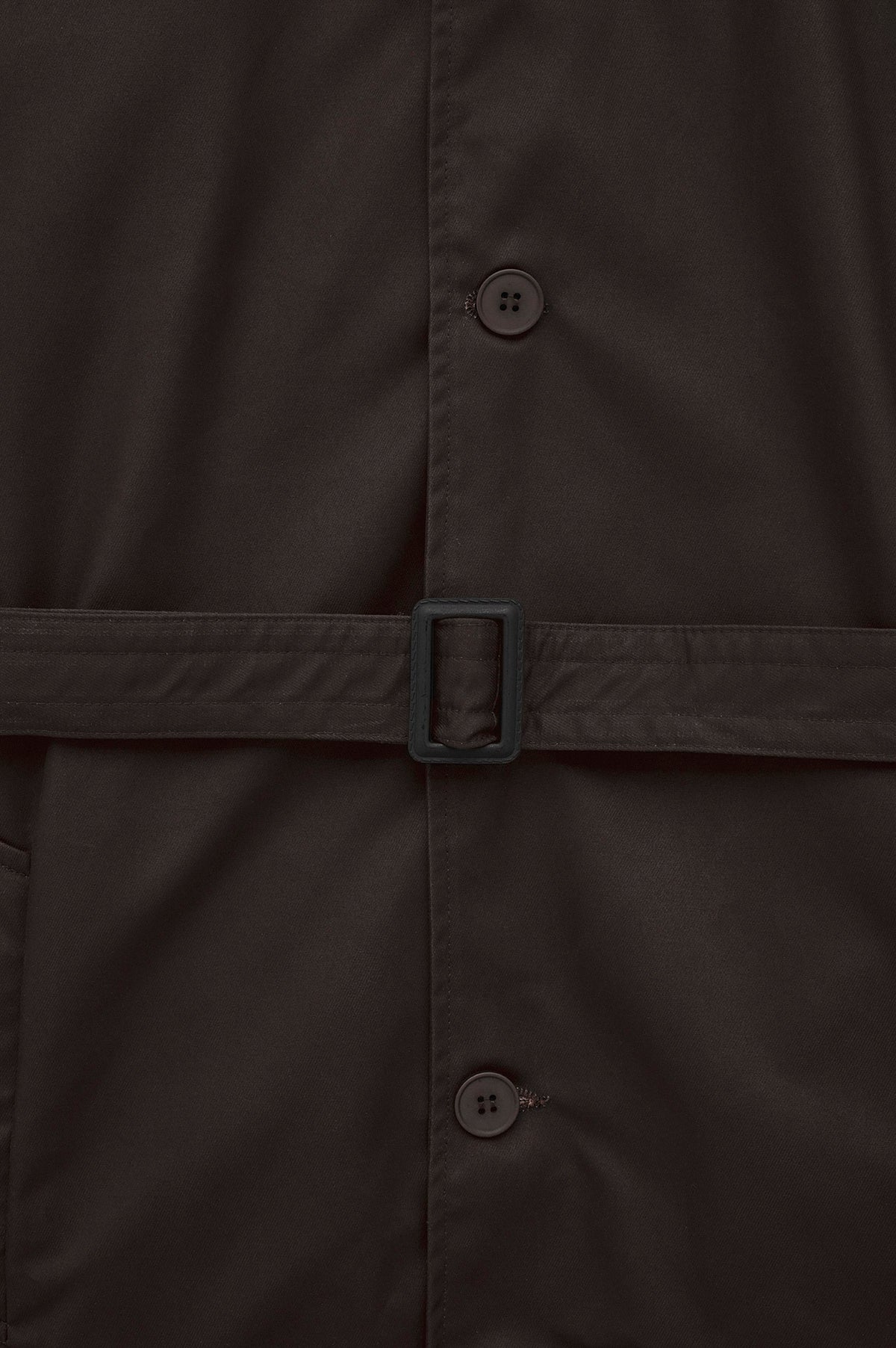 BELTED WAX-COATED BROWN TRENCH COAT - 3