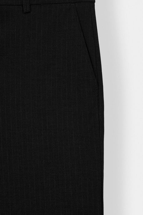CLASSIC STRIPED FLARE LEG BLACK TROUSERS - 3