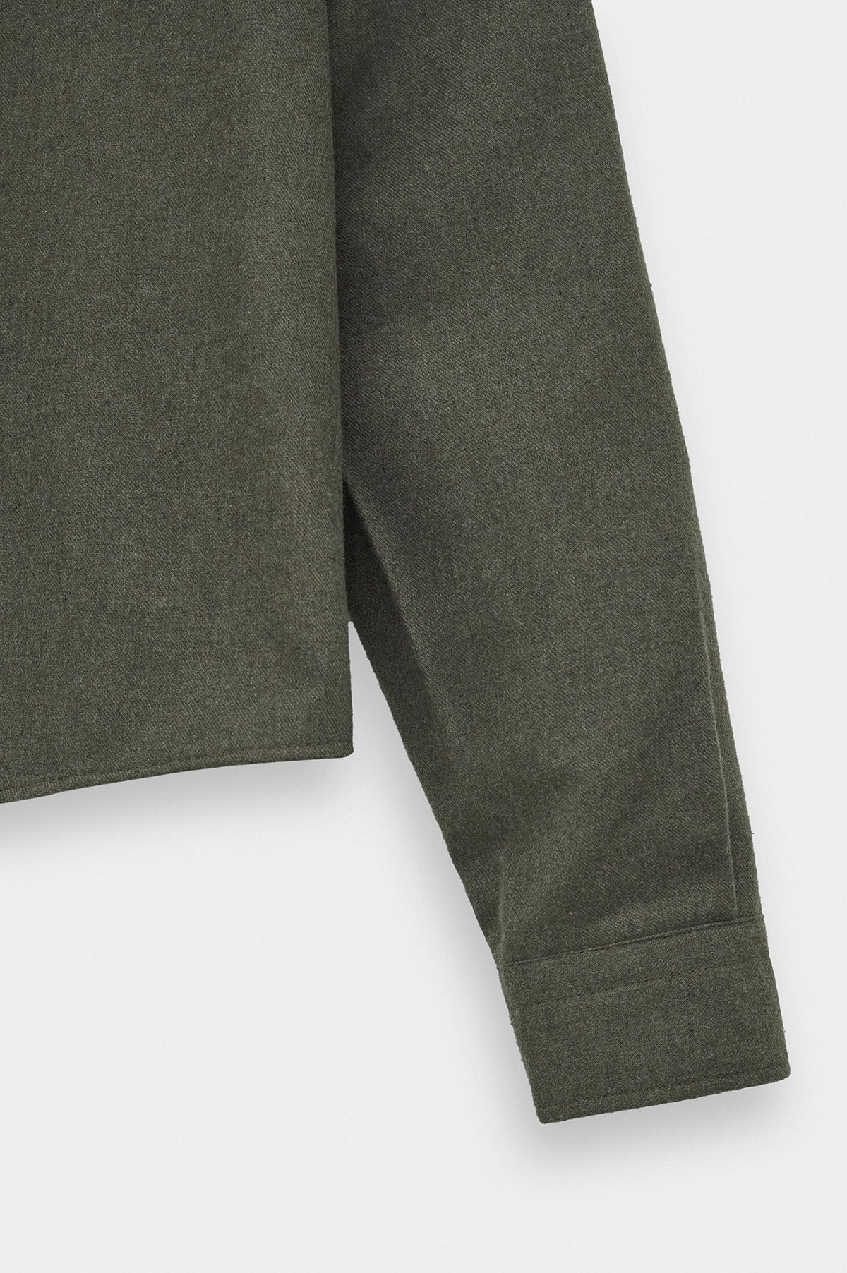 CROP FIT KHAKI MELTON SHIRT - 3