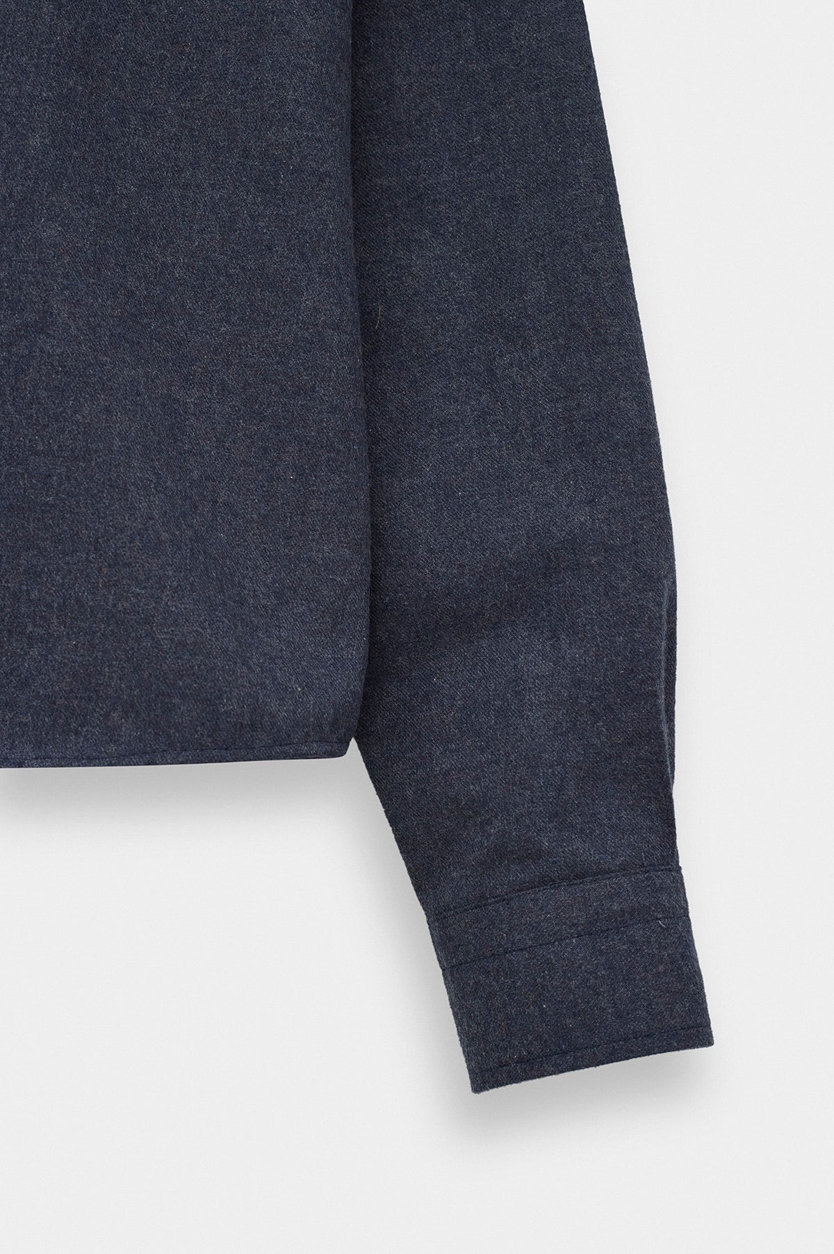 CROP FIT NAVY MELTON SHIRT - 3