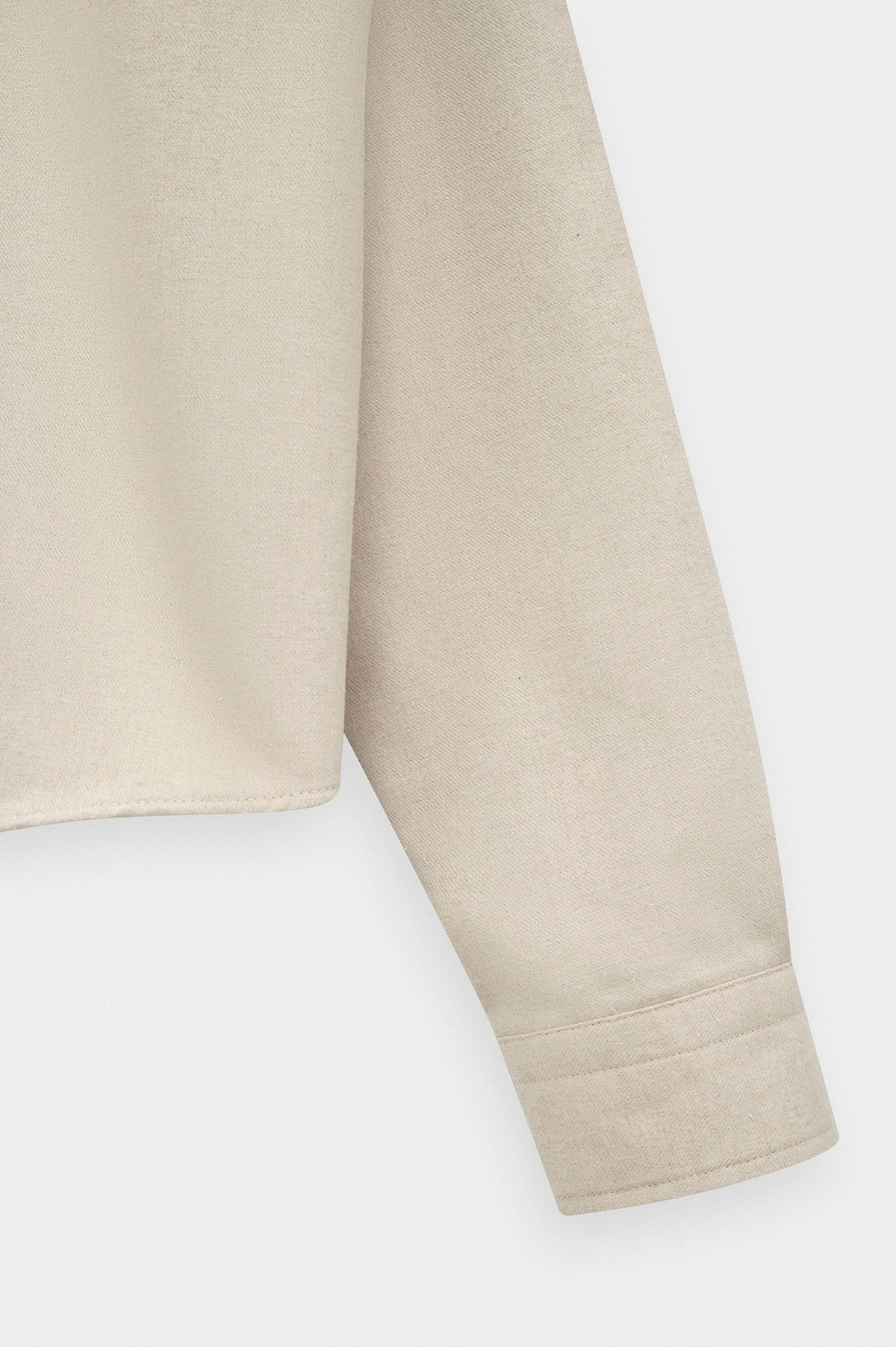 CROP FIT BEIGE MELTON SHIRT - 3