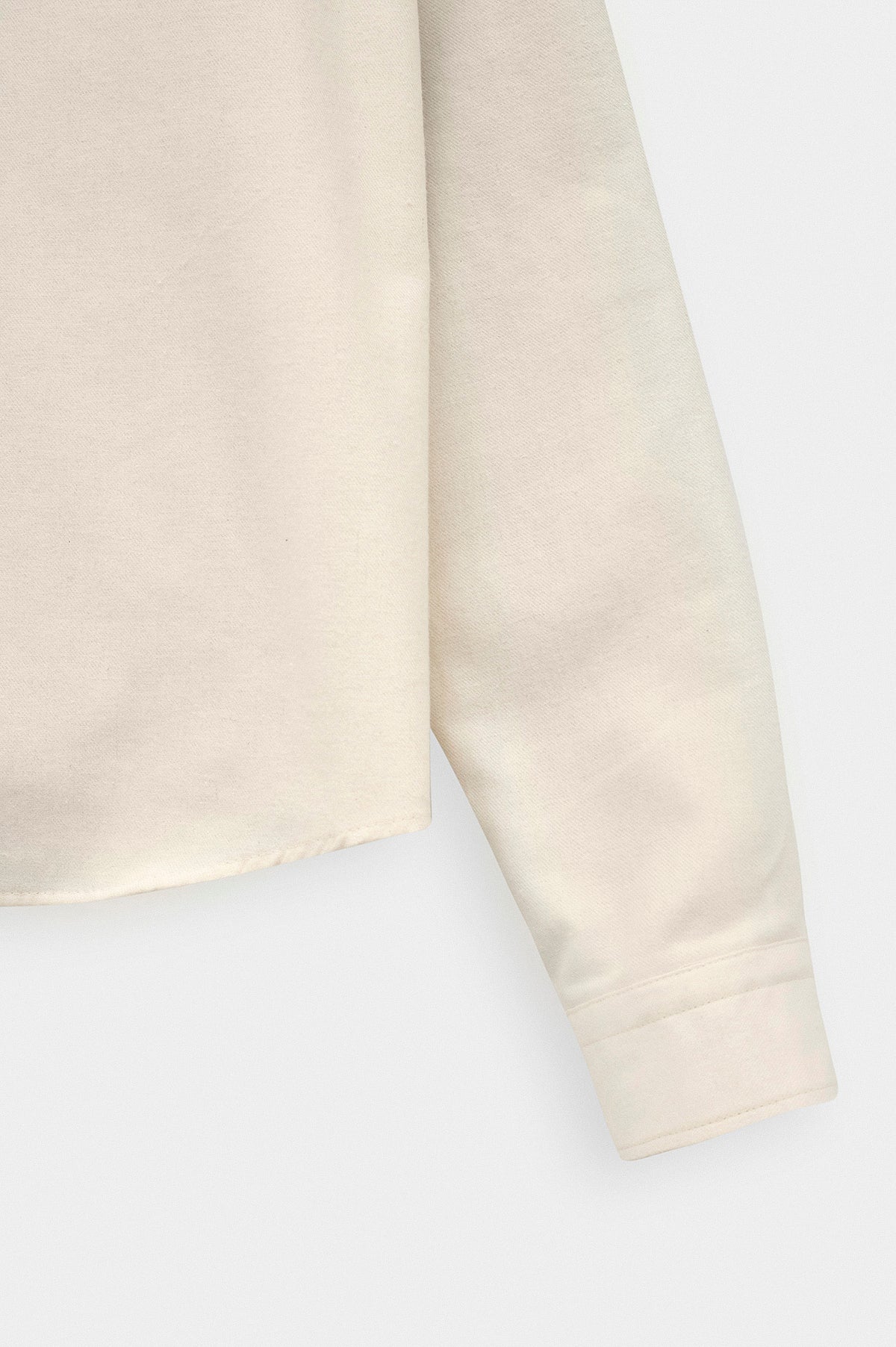 CROP FIT ECRU MELTON SHIRT - 4