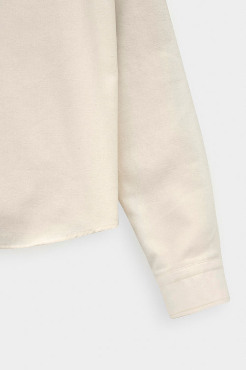 Crop Fit Ekru Kaşe Gömlek - 4