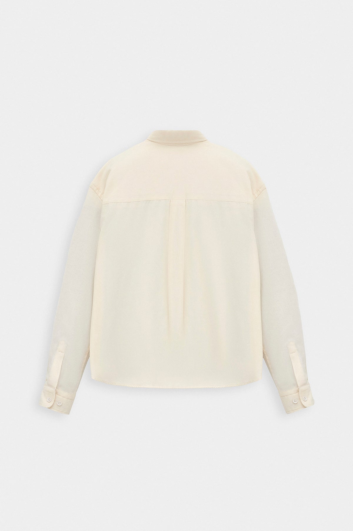 CROP FIT ECRU MELTON SHIRT - 2
