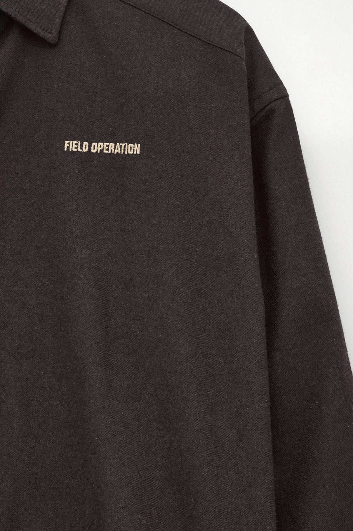 CROP FIT BROWN MELTON SHIRT - 2