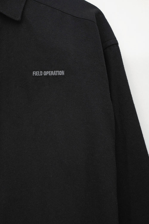 CROP FIT BLACK MELTON SHIRT - 4