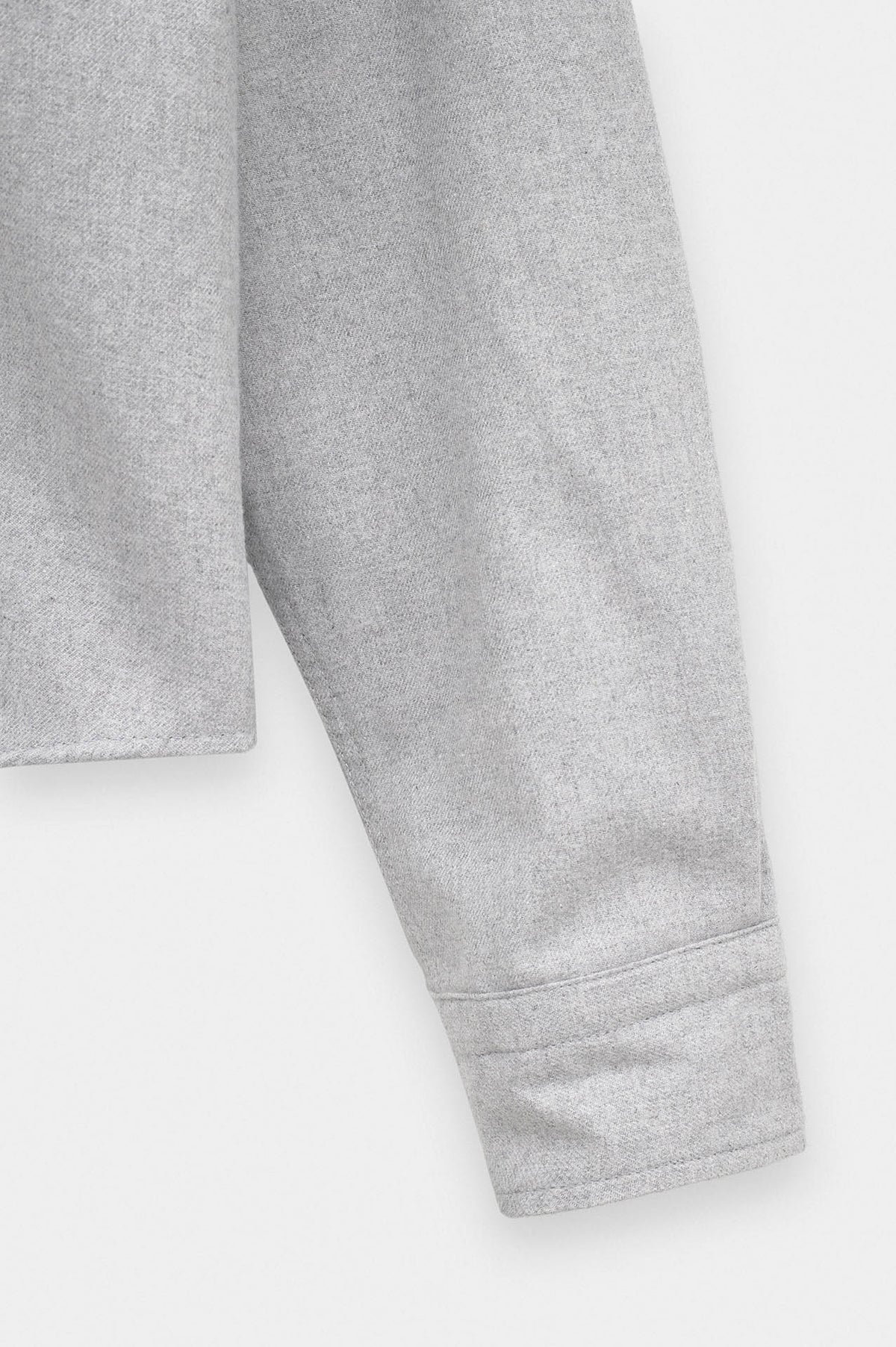 CROP FIT GREY MELTON SHIRT - 3