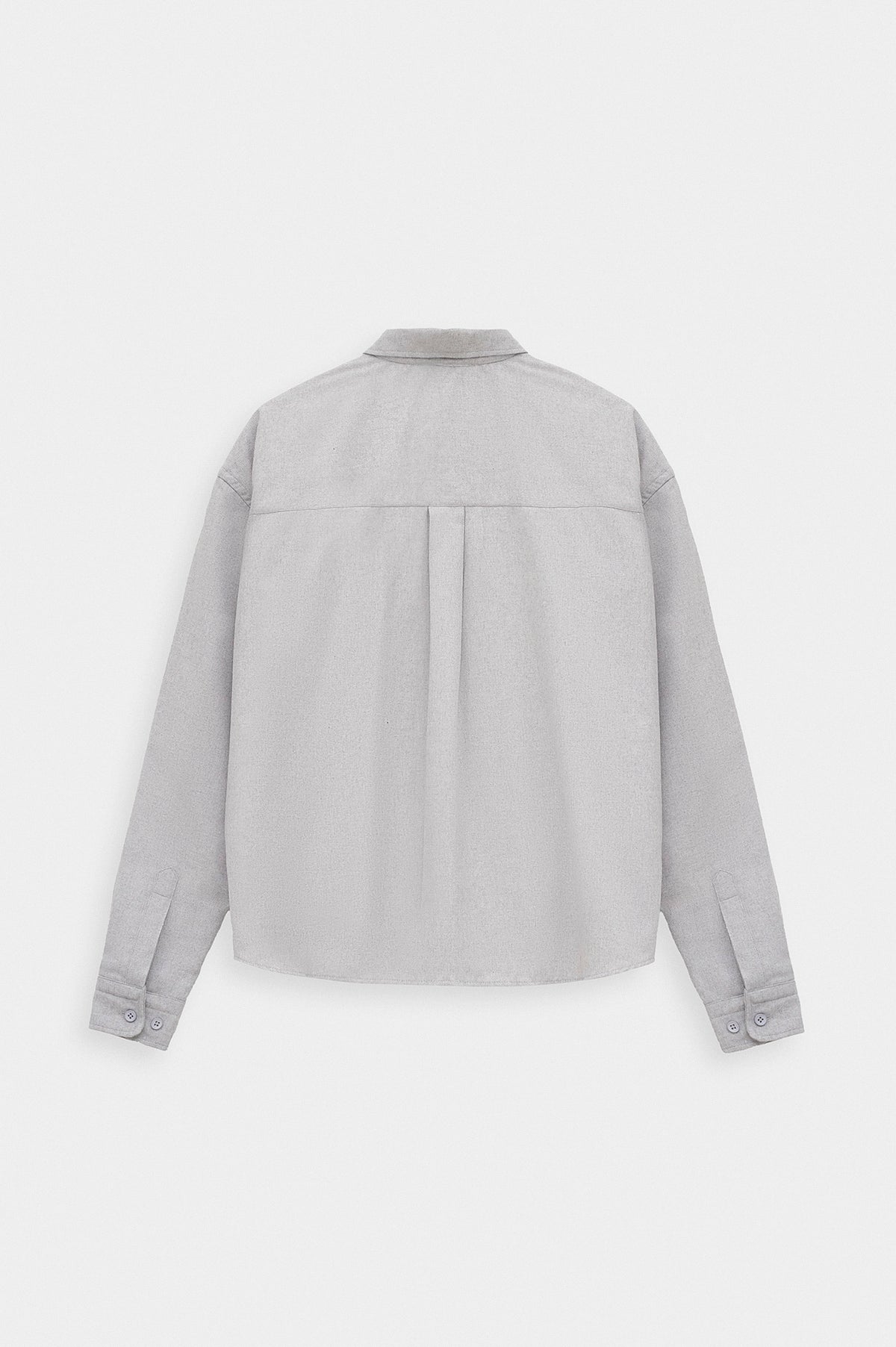 CROP FIT GREY MELTON SHIRT - 4