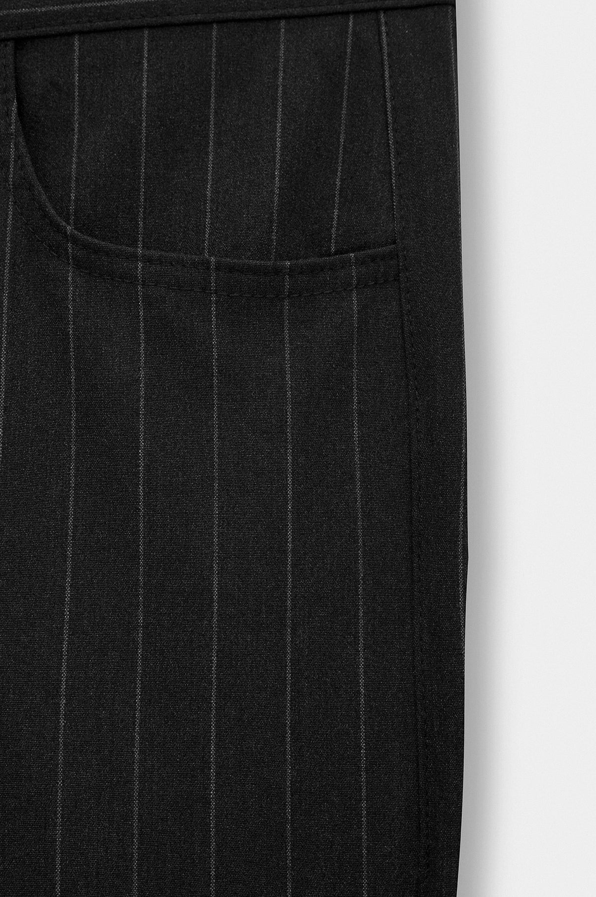 CLASSIC STRIPED REGULAR FIT BLACK TROUSERS - 2