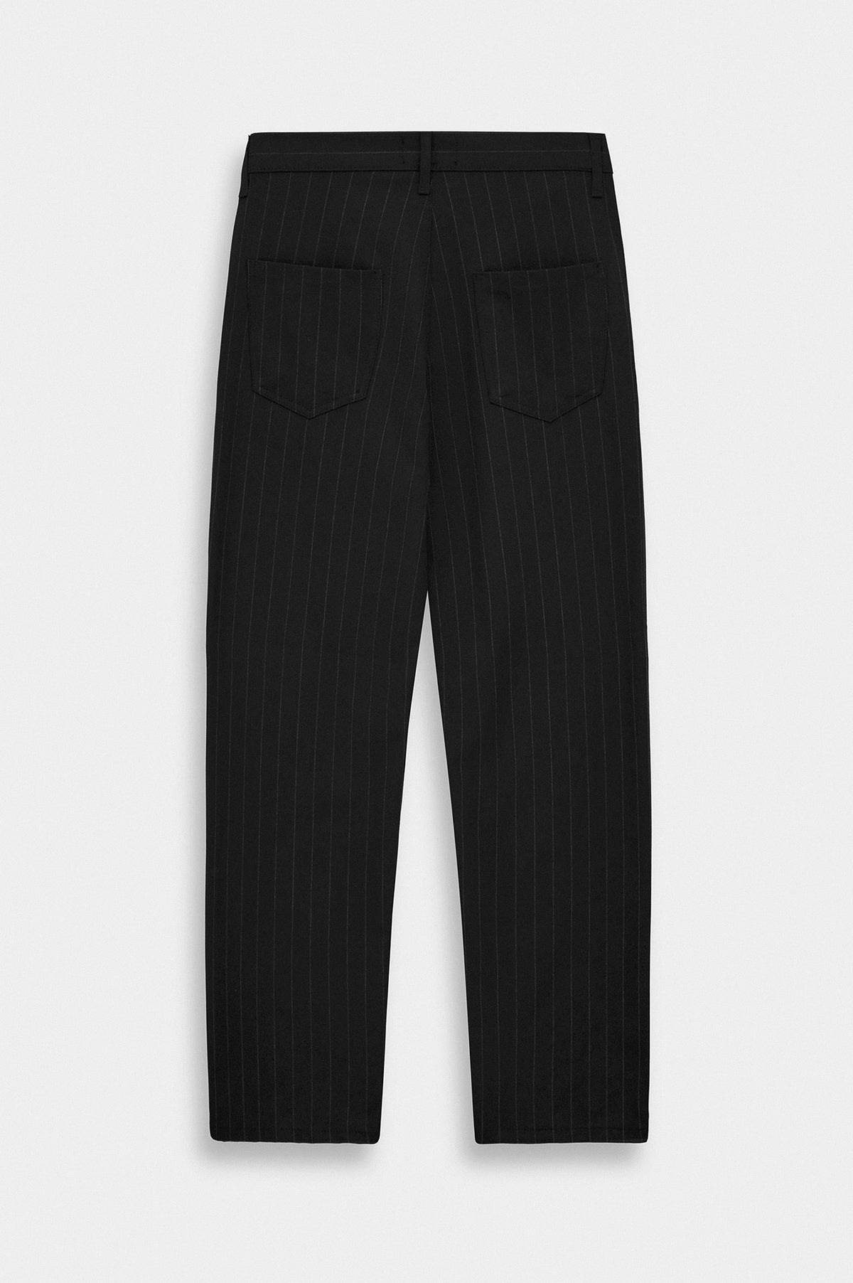 CLASSIC STRIPED REGULAR FIT BLACK TROUSERS - 4
