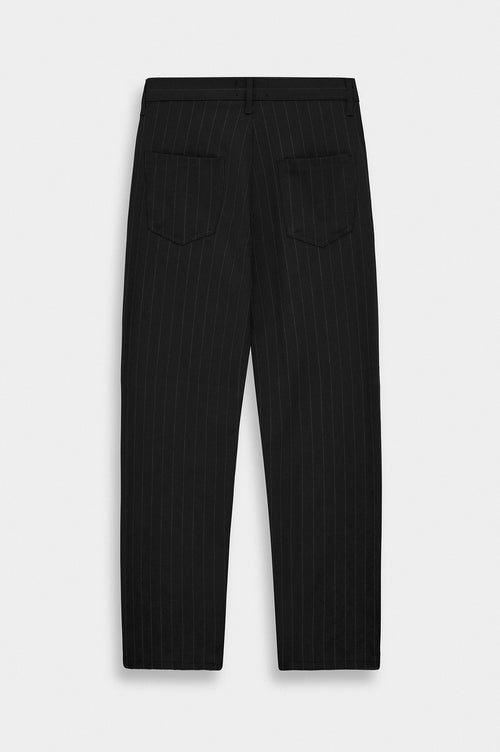 CLASSIC STRIPED REGULAR FIT BLACK TROUSERS - 4
