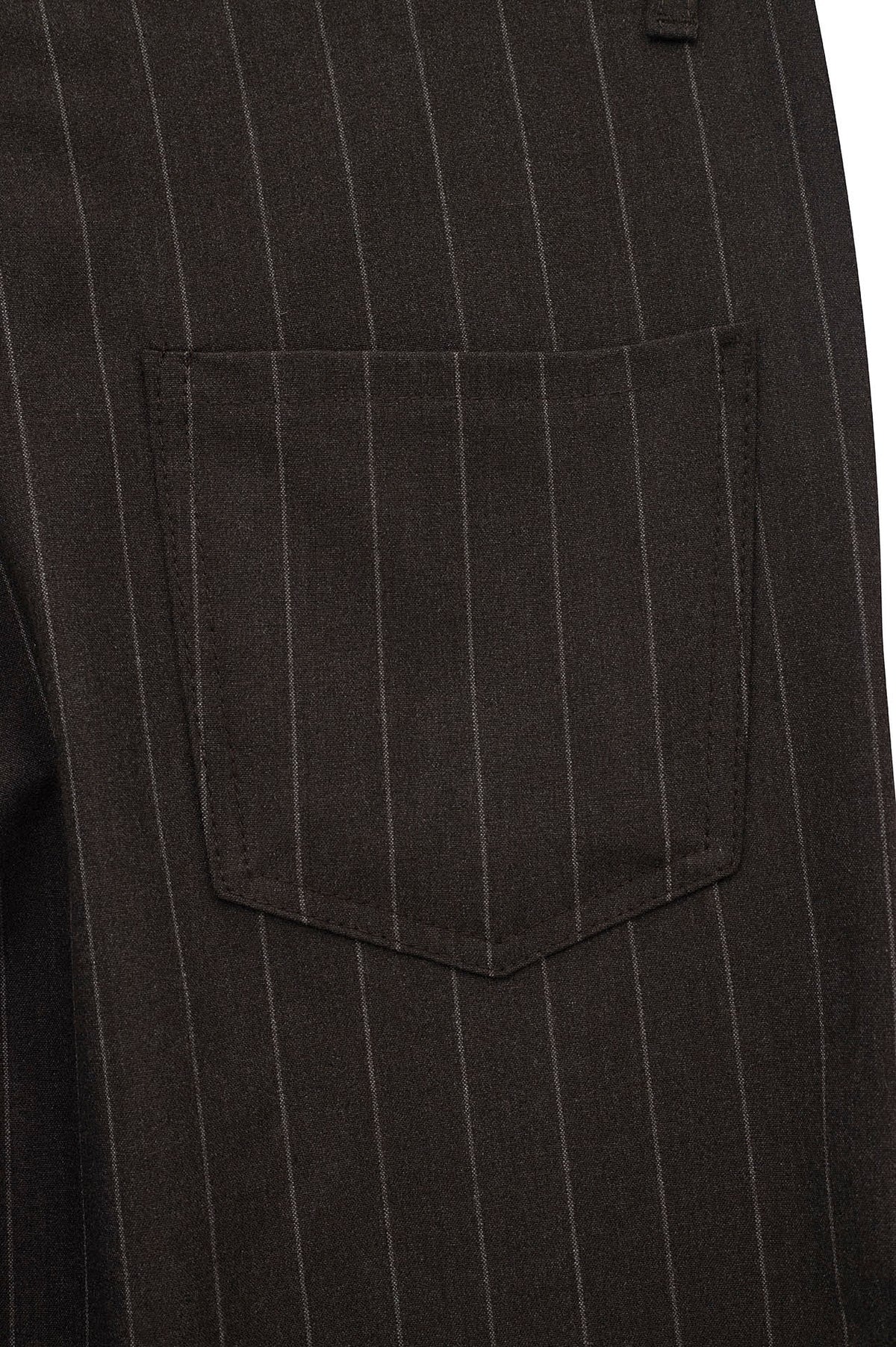 CLASSIC STRIPED REGULAR FIT BROWN TROUSERS - 5