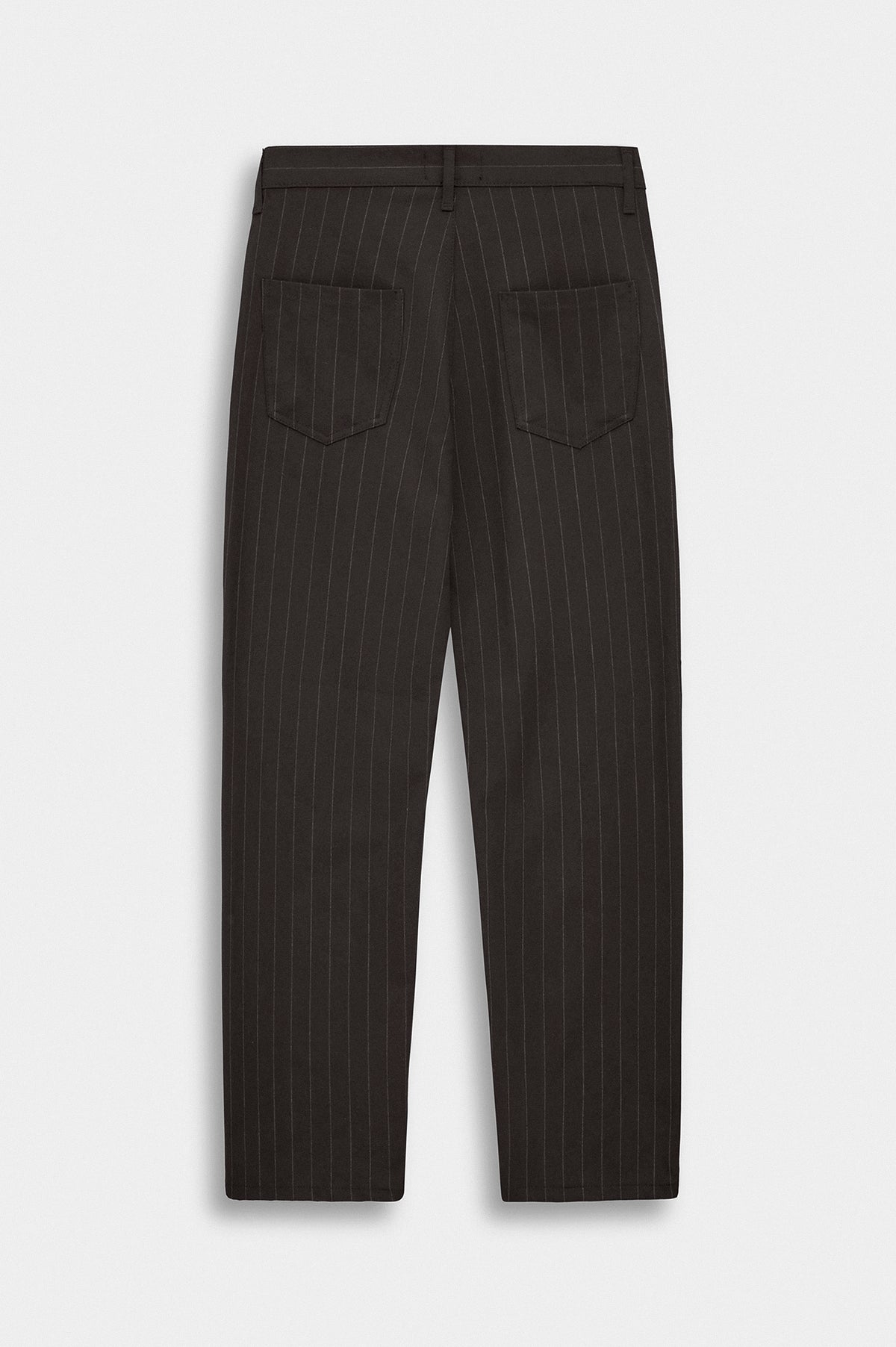 CLASSIC STRIPED REGULAR FIT BROWN TROUSERS - 3