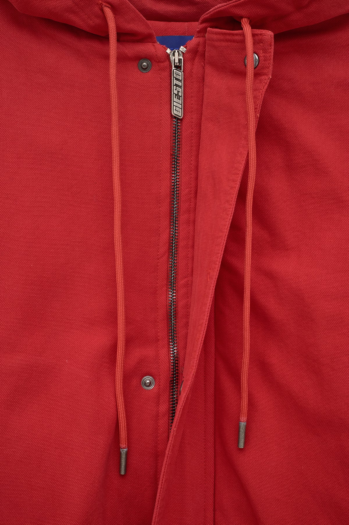 CANVAS HOODED RED PUFFER JACKET - 2