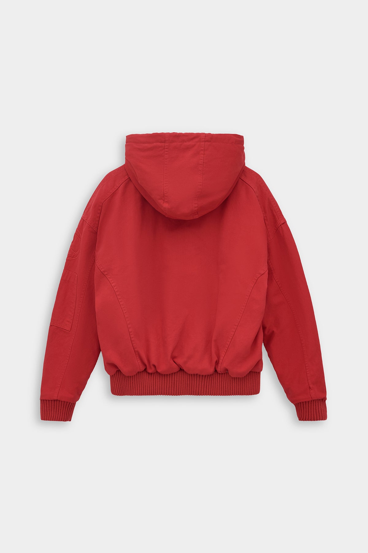 CANVAS HOODED RED PUFFER JACKET - 4