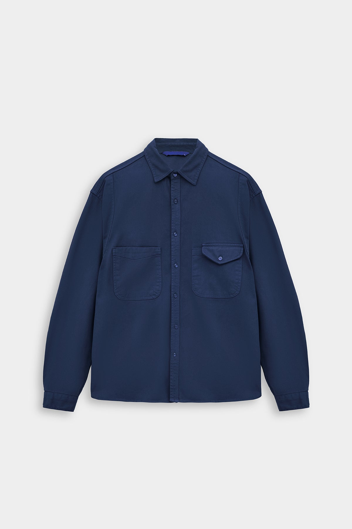 ÇİFT CEPLİ LACİVERT GABARDIN GÖMLEK - 1