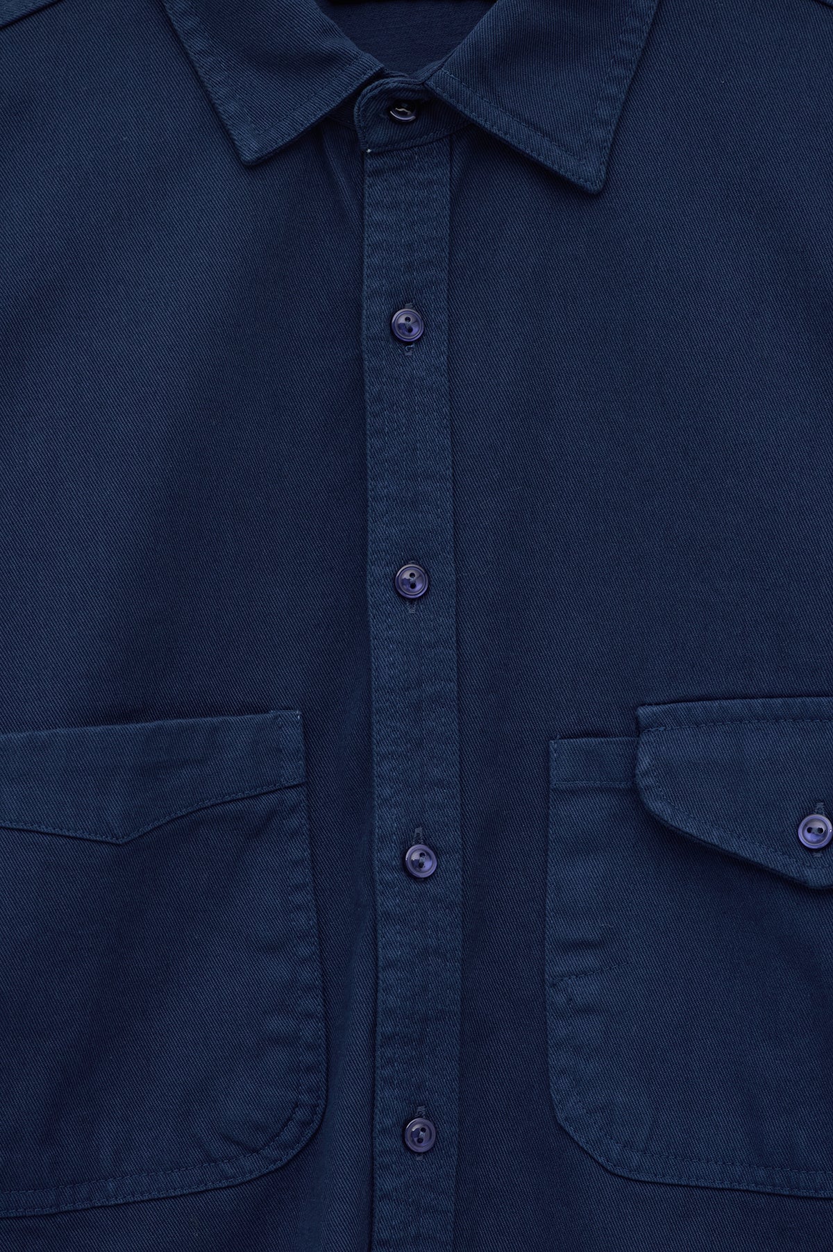 ÇİFT CEPLİ LACİVERT GABARDIN GÖMLEK - 2