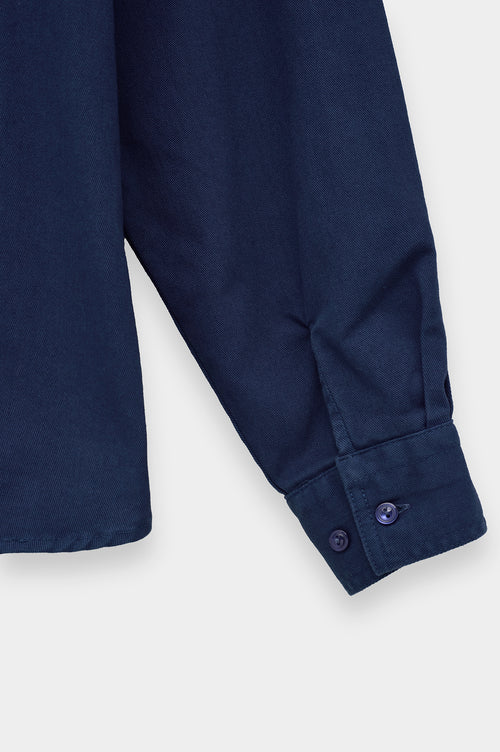 DOUBLE-POCKET NAVY GABARDINE SHIRT - 3