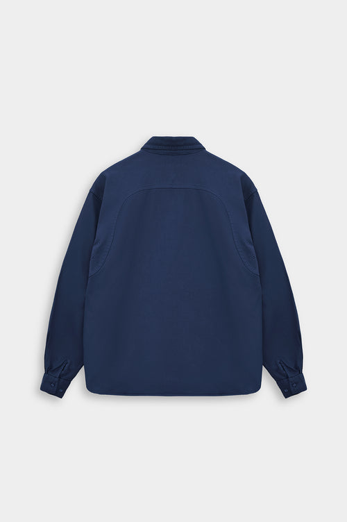 DOUBLE-POCKET NAVY GABARDINE SHIRT - 4